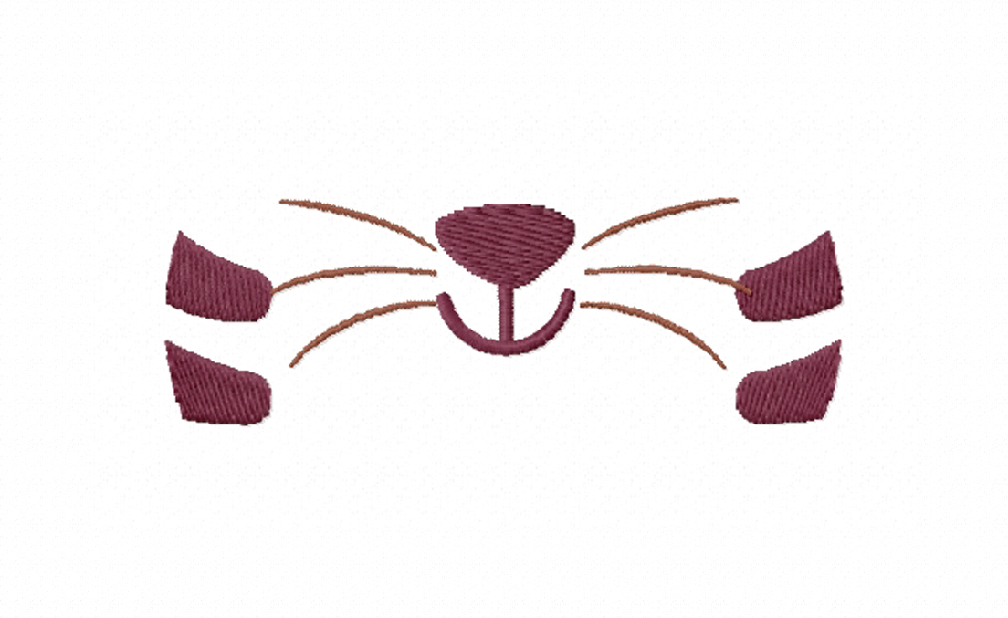 Tiger Mouth Stitched Embroidery Design
