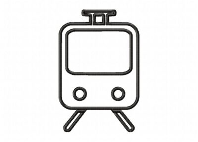 FREE Train Outline Stitched Embroidery Design