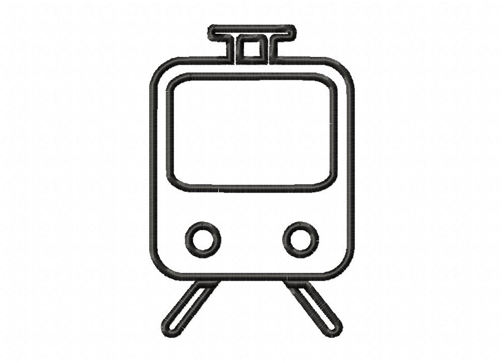 FREE Train Outline Stitched Embroidery Design