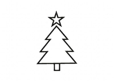FREE Xmas Tree Outline Stitched Embroidery Design