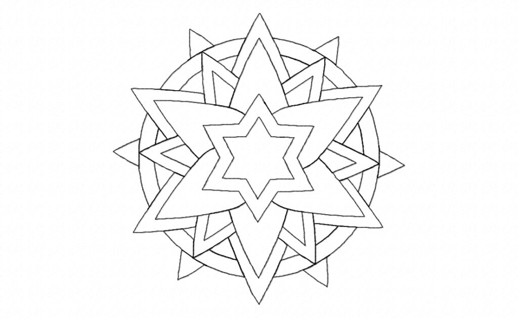 Blooming Mandala Stitched Embroidery Design