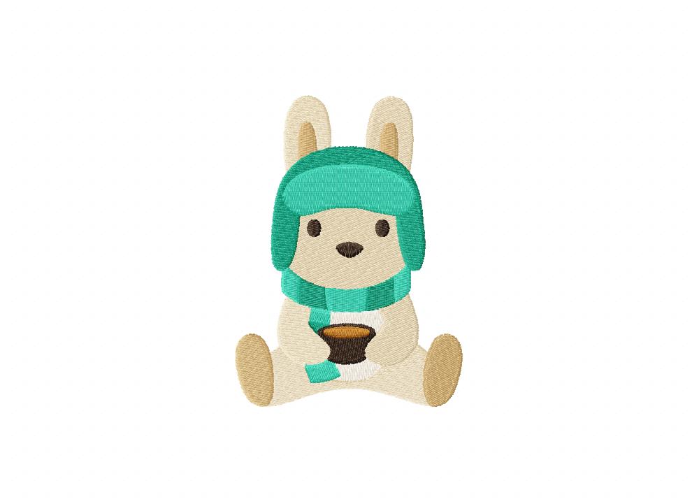 Cozy Bunny Stitched Embroidery Design