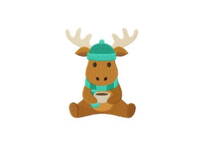 Cozy Moose Stitched Embroidery Design