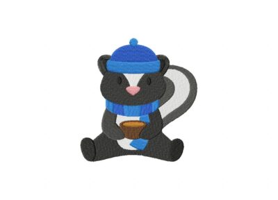 Cozy Skunk Stitched Embroidery Design
