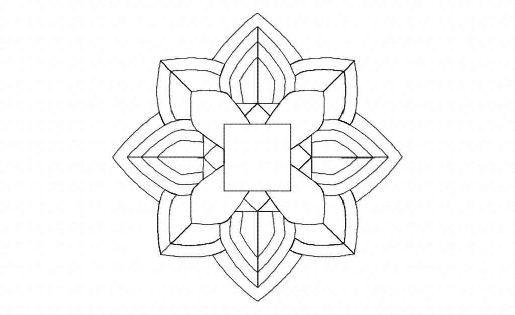 Geometric Mandala Stitched Embroidery Design