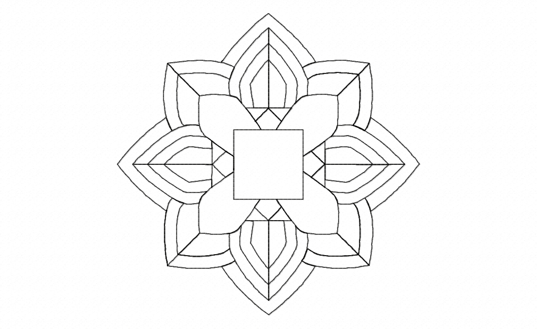 Geometric Mandala Stitched Embroidery Design