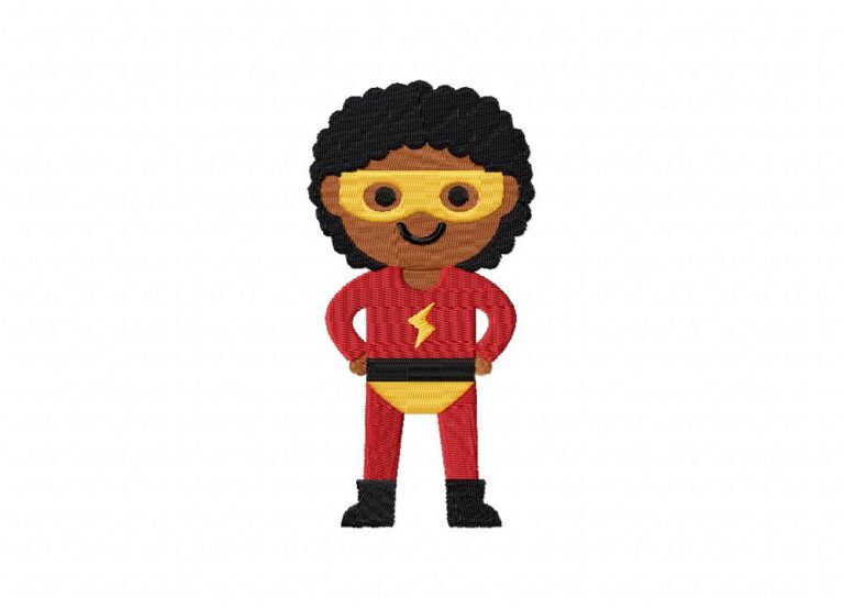 Fast Hero Kid Stitched Embroidery Design – Daily Embroidery