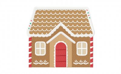 Lovely Gingerbread House Stitched Embroidery Design