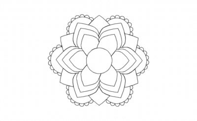 Mandala Flower Stitched Embroidery Design