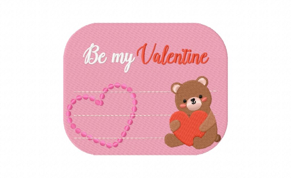 Be My Valentine Stitched Embroidery Design