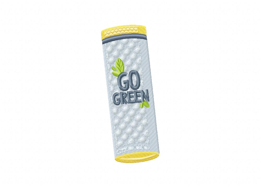 FREE Go Green Bottle Stitched Embroidery Design