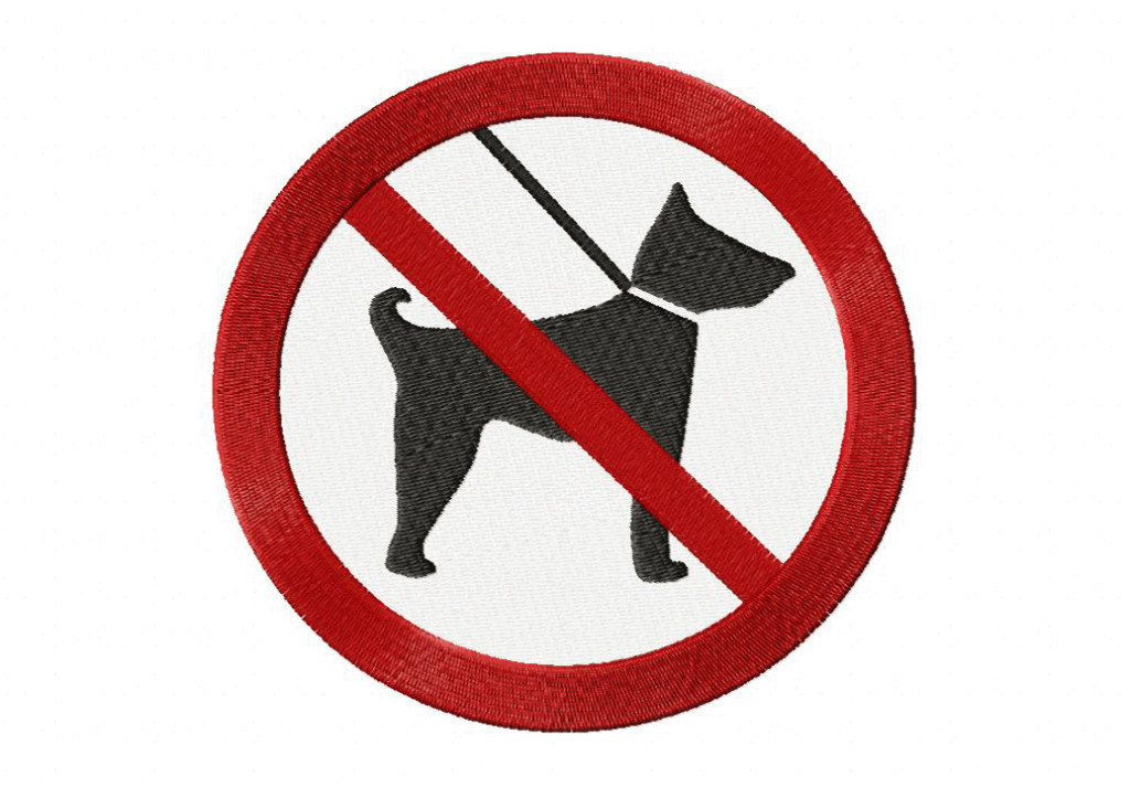 FREE No Dog Sign Stitched Embroidery Design