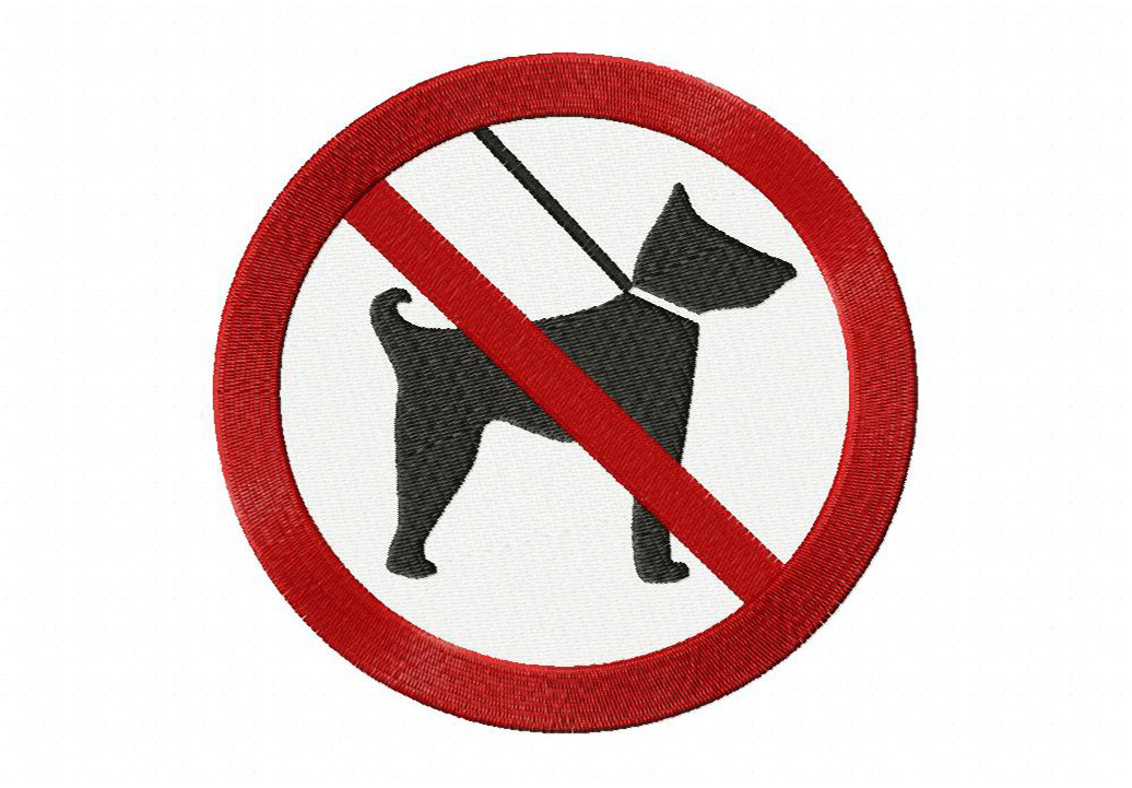 FREE No Dog Sign Stitched Embroidery Design