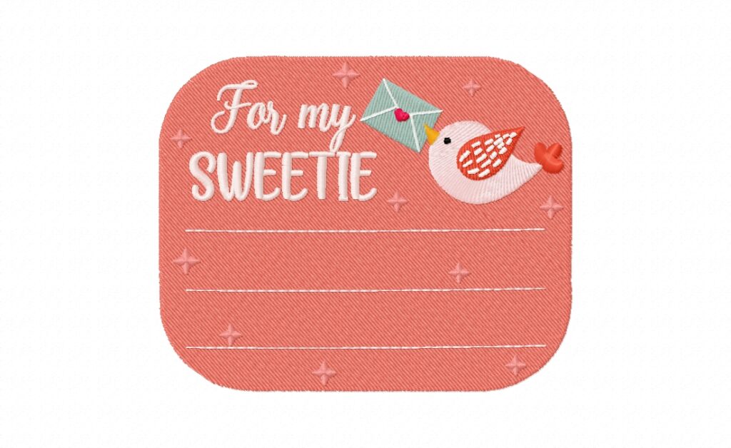 FREE For My Sweetie Stitched Embroidery Design