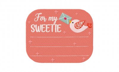 FREE For My Sweetie Stitched Embroidery Design