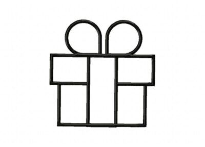 FREE Outline Gift Stitched Embroidery Design