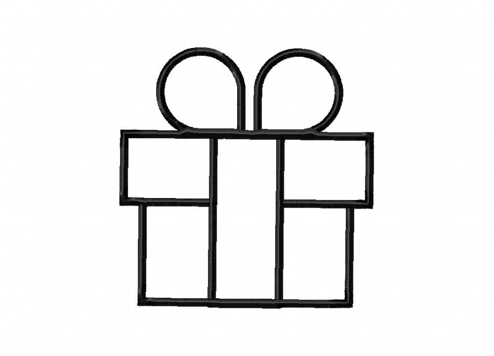 FREE Outline Gift Stitched Embroidery Design