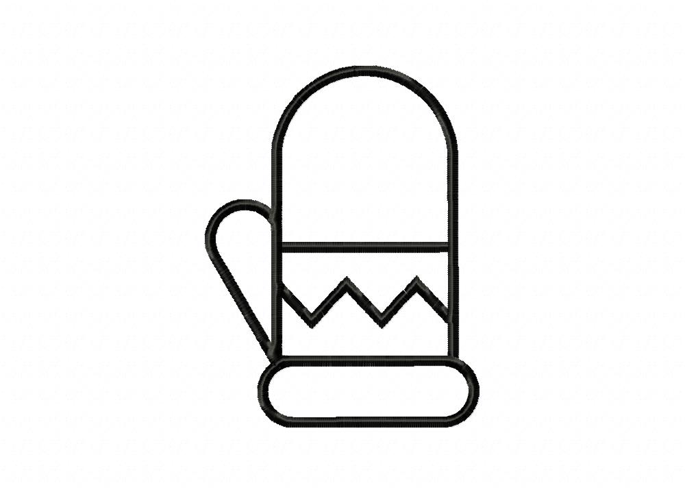 FREE Outline Glove Stitched Embroidery Design