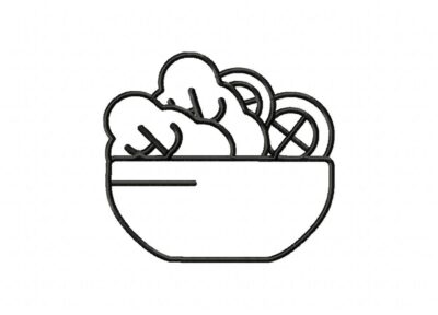 FREE Salad Outline Stitched Embroidery Design